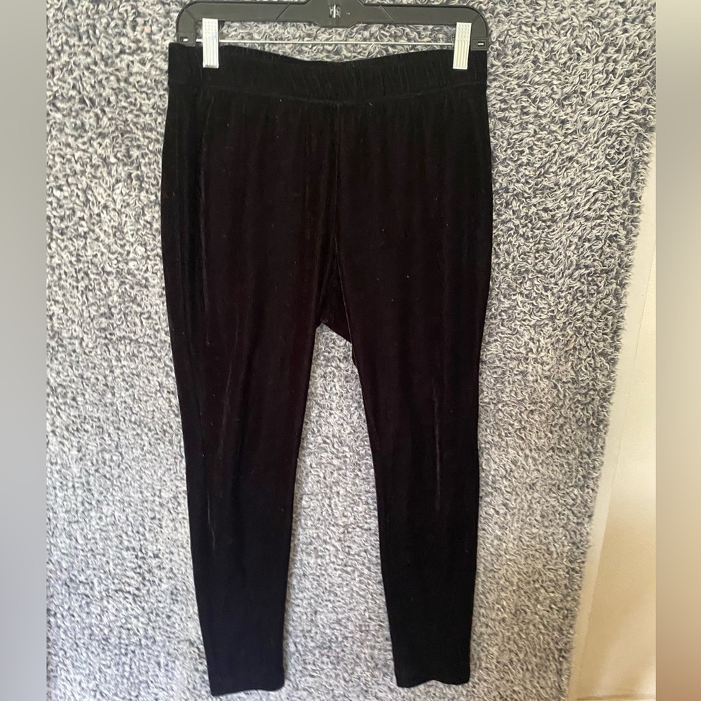 Simply Vera Vera Wang Black Velvet Pull-On Leggings Size S